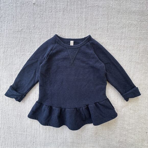 Childhoods Navy Blue Peplum Sweatshirt VGUC 2T - Picture 1 of 5